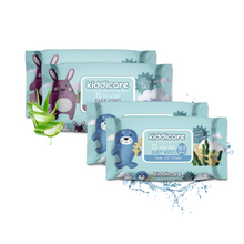 Load image into Gallery viewer, Kiddicare Baby Wipes, Pack of 4, Lightly Scented & Water Wipes, 72 Wipes Per Pack