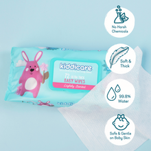 Load image into Gallery viewer, Kiddicare Baby Wipes - Lightly Scented Wipes - 72 Wipes Per Pack