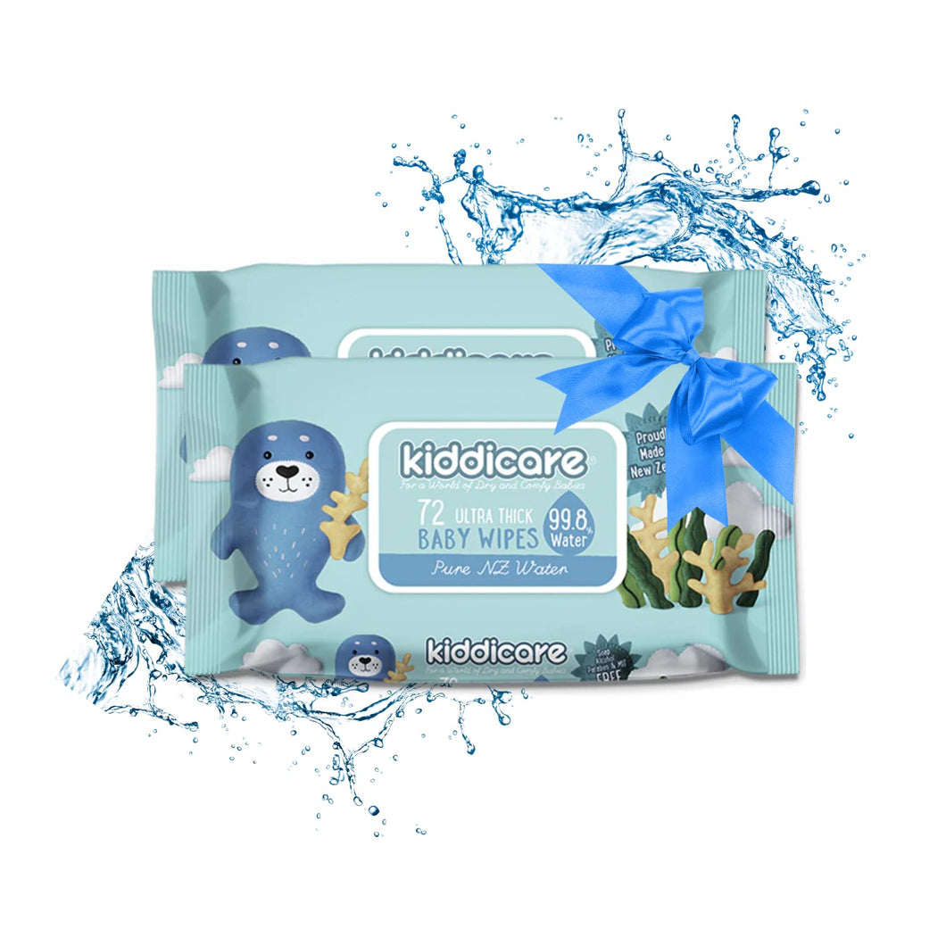 Kiddicare New Zealand's Pure Baby Wipes - Water Wipes, 72 Wipes Per Pack
